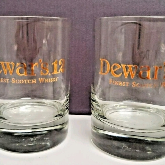 Set of 2 Dewar's 12 Finest Whiskey Gold Label Highball Glasses Pre-owned - Picture 2 of 5